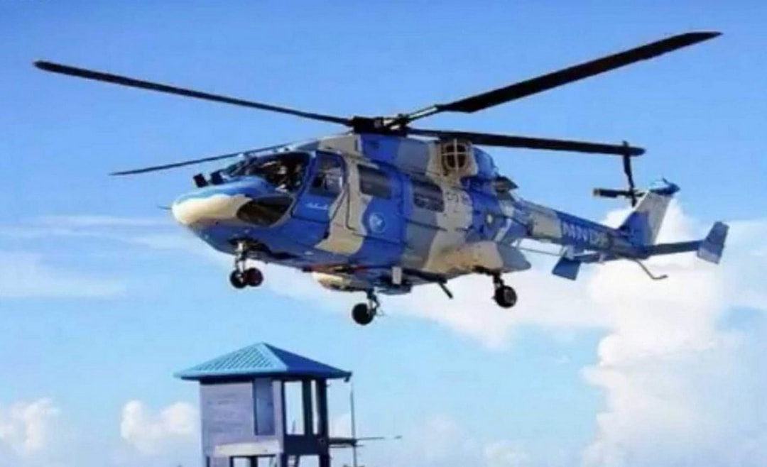 Helicopter Ride over the waters of Maldives