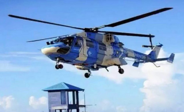 Helicopter Ride over the waters of Maldives
